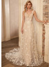 V Neck Beaded 3D Lace Tulle Fairy Wedding Dress V Neck Beaded 3D Lace Tulle Fairy Wedding Dress